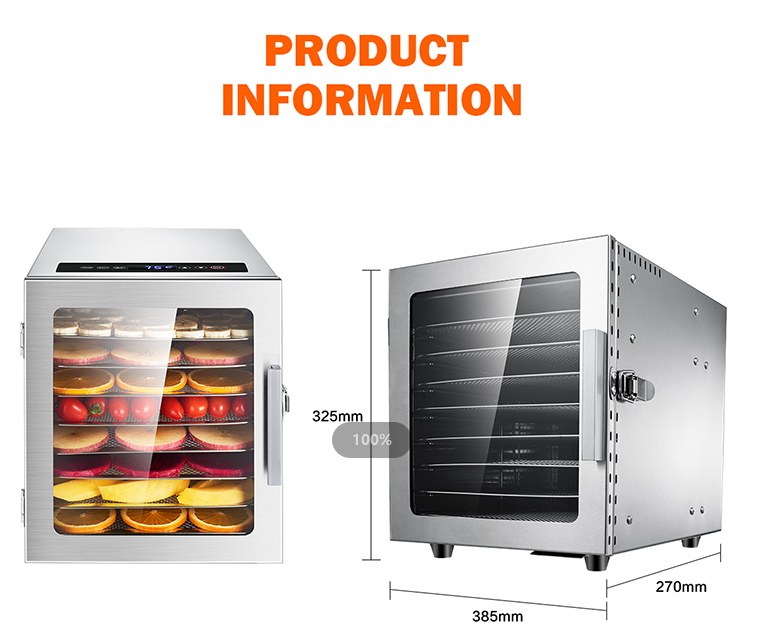 INTSUPERMAI Commercial Food Dehydrator Dryer Air Dry Machine for Fruit  Vegetable Pet Meat 20 Layers 304 SS 